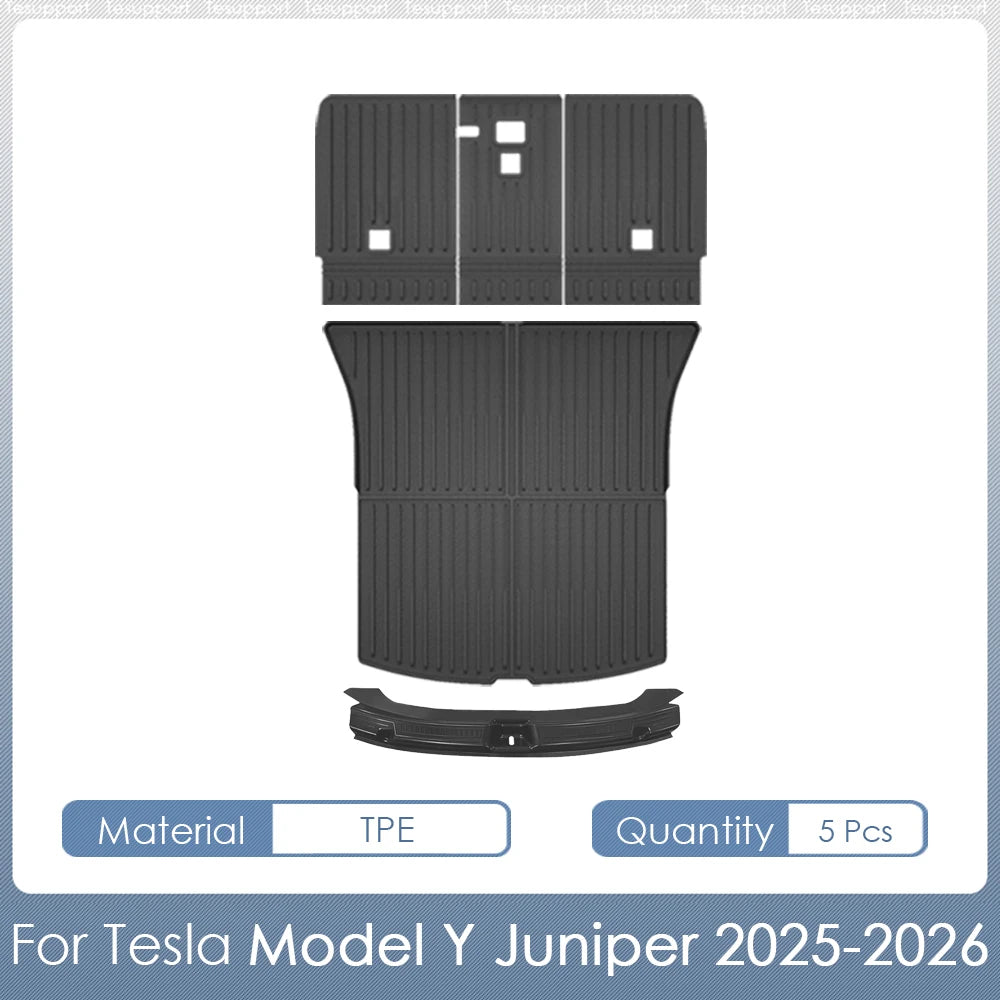 For Tesla Model Y Juniper 2026 Accessories TPE Floor Mats Cargo Liner Waterproof Trunk Mat for Tesla Model Y Juniper Accessories