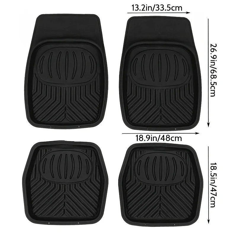 Heavy-Duty Car Rubber Floor Mats All-Season Waterproof Protection Non-Slip Universal Trim-to-Fit Design for Cars SUVs Trucks