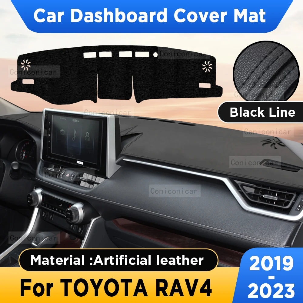 For Toyota RAV4 XA50 2019-2023 2022 2021 Car Dashboard Cover Mat Dash Board Sun Shade Pad Anti-UV Artificial Leather Accessories