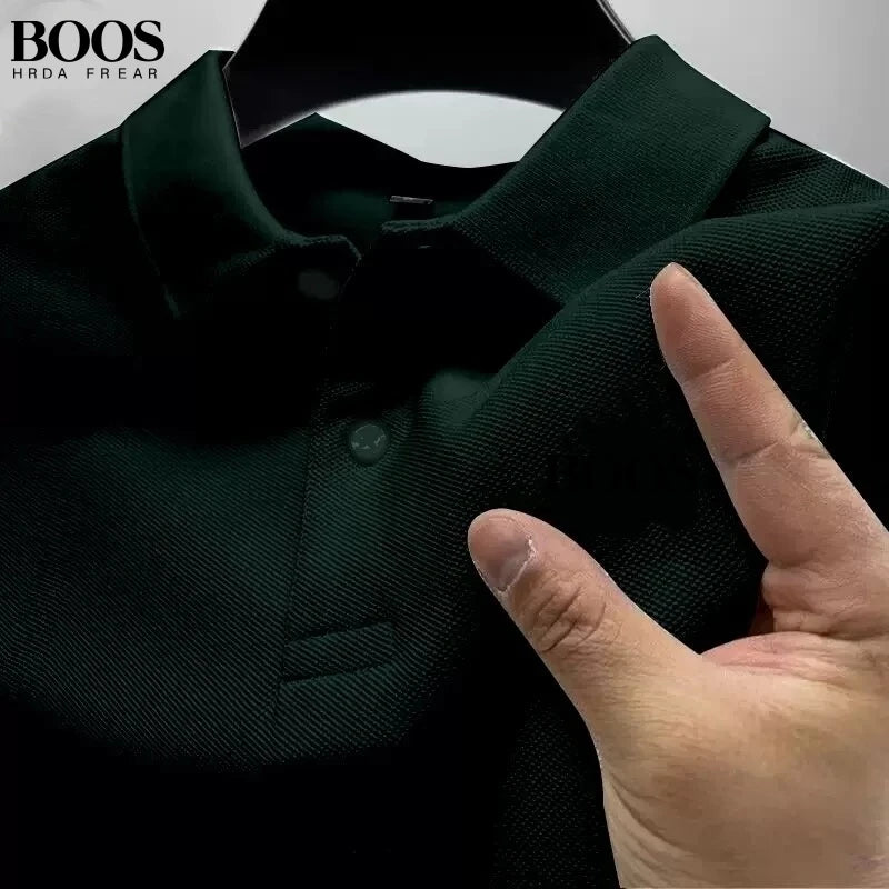 New Men's High-Quality Short-Sleeved Polo Shirt, Summer Fashion, Casual, Comfortable, Breathable Top