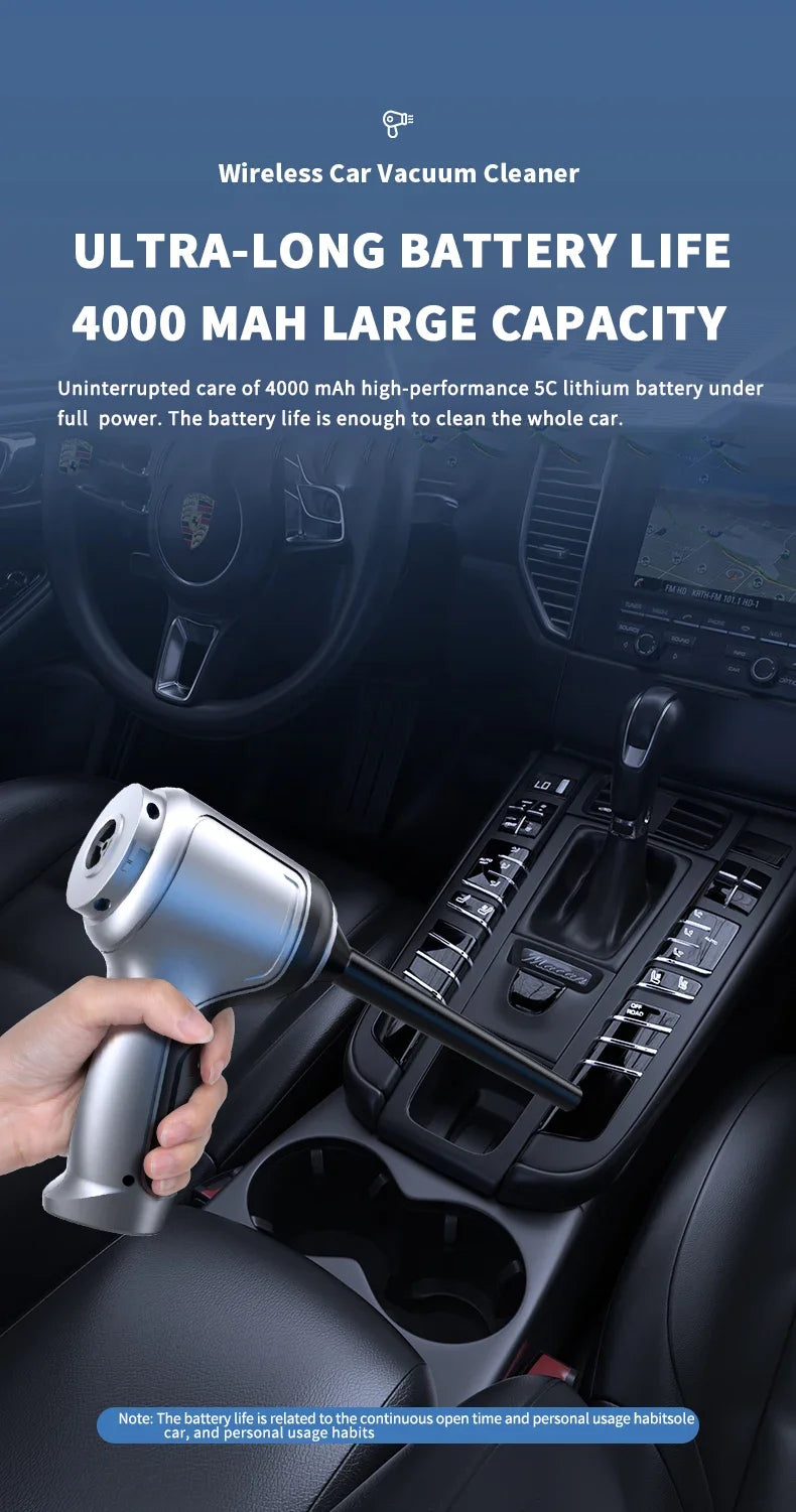 SZUK Car Vacuum CIeaner 95000Pa Wireless Handheld Cleaning Machine Powerful Mini Portable Blower Vacuum Cleaner for Car and Home