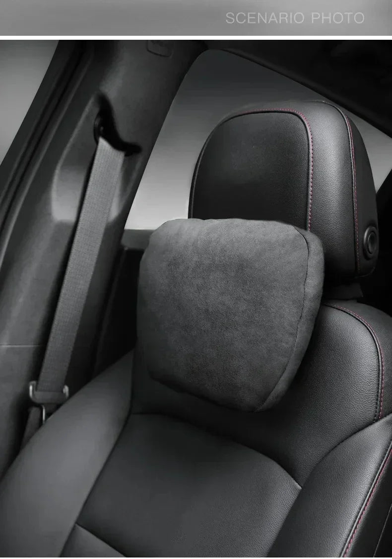 Italy Suede Car Neck Rest Pillow For Audi A1 8X GB Seat Head Neck Support Cushion Auto Interior Accessories