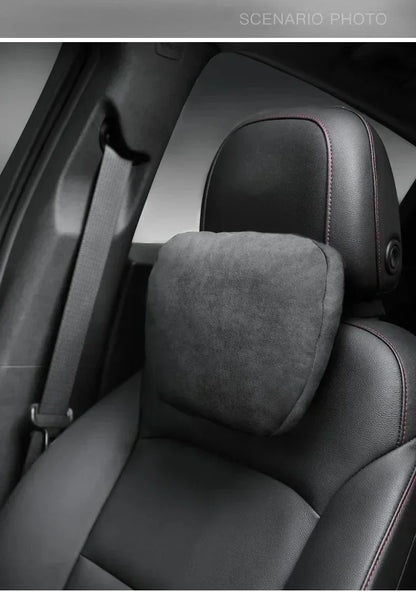 Italy Suede Car Neck Rest Pillow For Nissan Rogue X-Trail T32 T33 Seat Head Neck Support Cushion Auto Interior Accessories