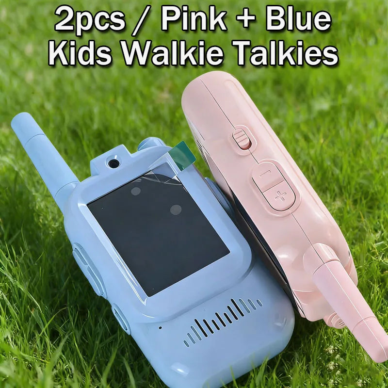 2pcs kids Video Walkie Talkie Rechargeable Indoor Outdoor Toys One-Click Call Essential for Camping & Hiking Adventures gift