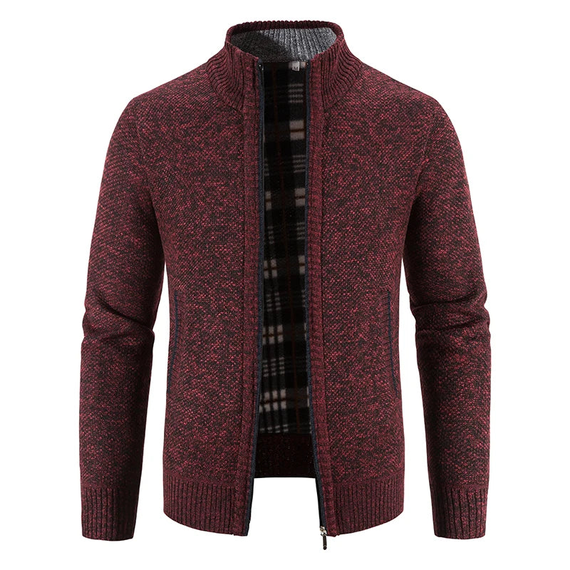 Men Sweater Jacket Winter Autumn Cold Coat Fleece Zipper Cardigan Soft Jumpers Turtleneck Warm Y2K High Quality Outerwear