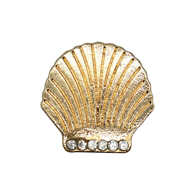 1pcs Designer Golden Crown Metal Shoe Charms Sea Star Shell Luxury Decorations for Shoe Accessorie Heart Pins for Women Girls