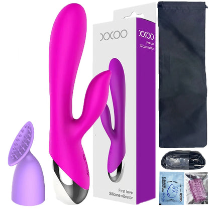 Rabbit Vibrator for Women USB Rechargeable G Spot Dildo Vibrator Clitoris Stimulator Dual Stimulation Female Masturbator SexToy