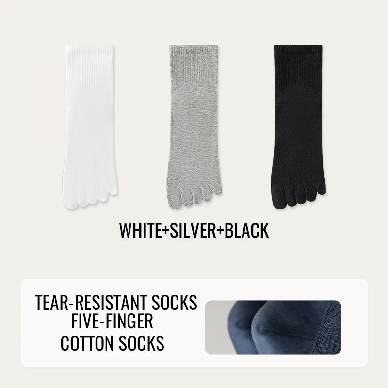 MiiOW Gel Cushion Sock Cracked Dry Skin Heel Protection Elderly Sock Anti Odor Five Finger Sock Women Pure Cotton Spilt Toe Sock