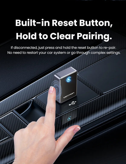 Vention 2in1 Wireless CarPlay Adapter Android Auto For OEM Car Plug and Play AI Smart Box WiFi Bluetooth Auto Connection