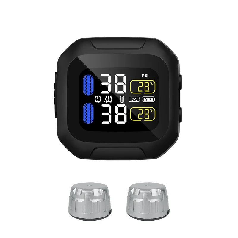 Wireless Motorcycle TPMS Tire Pressure Monitoring System Motor Tyre  LCD Display With Internal or External TH/WI Sensors