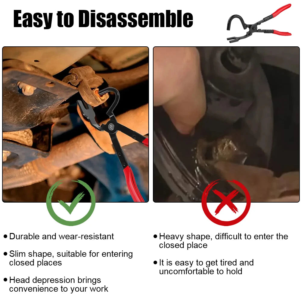 New Professional Exhaust Hanger Pliers Kit - Rubber Gasket Puller & Heat-Resistant Gripper for Efficient Car, Truck