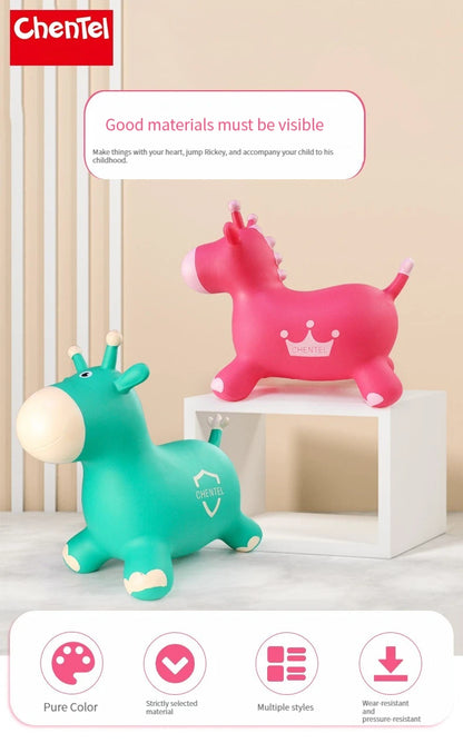 Animal Inflatable Bouncy Horse Hopper Soft Vaulting Horse Bouncer PVC Jumping Leech Ride on Baby Play Toys Balance Training