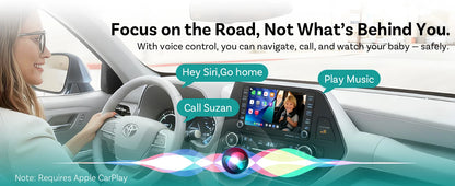 Ottocast Mini Pico 2in1 Wireless CarPlay Dongle Car Baby Safety Camera Pet Back Seat Camera Child Car Monitor For 99% of the car