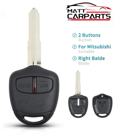 Complete Remote Car Key with Chip for Mitsubishi Outlander ASX Lancer 2007-2018 - Replacement Car Key with Chip