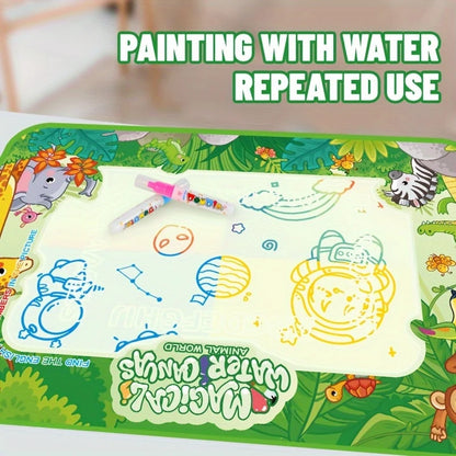 Magic Water Canvas with Pens Reusable Magic Water Drawing Mat for Children Educational Toys for Kids Christmas Gift