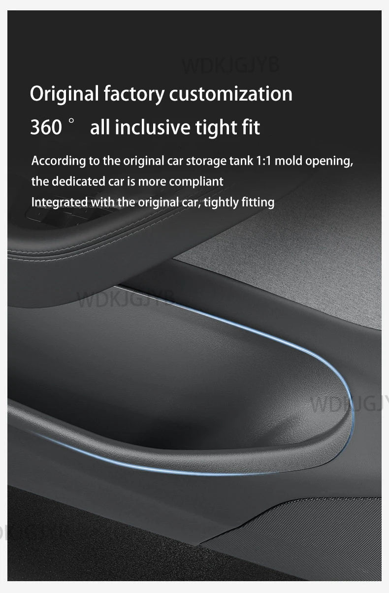 For Tesla Model YL Launch 2026 TPE Door Side Storage Box Front Rear Door Slot Organizer Tray Protector Model YL Door Storage Box