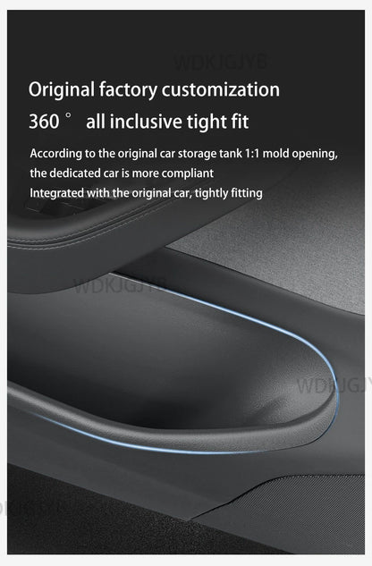 For Tesla Model YL Launch 2026 TPE Door Side Storage Box Front Rear Door Slot Organizer Tray Protector Model YL Door Storage Box