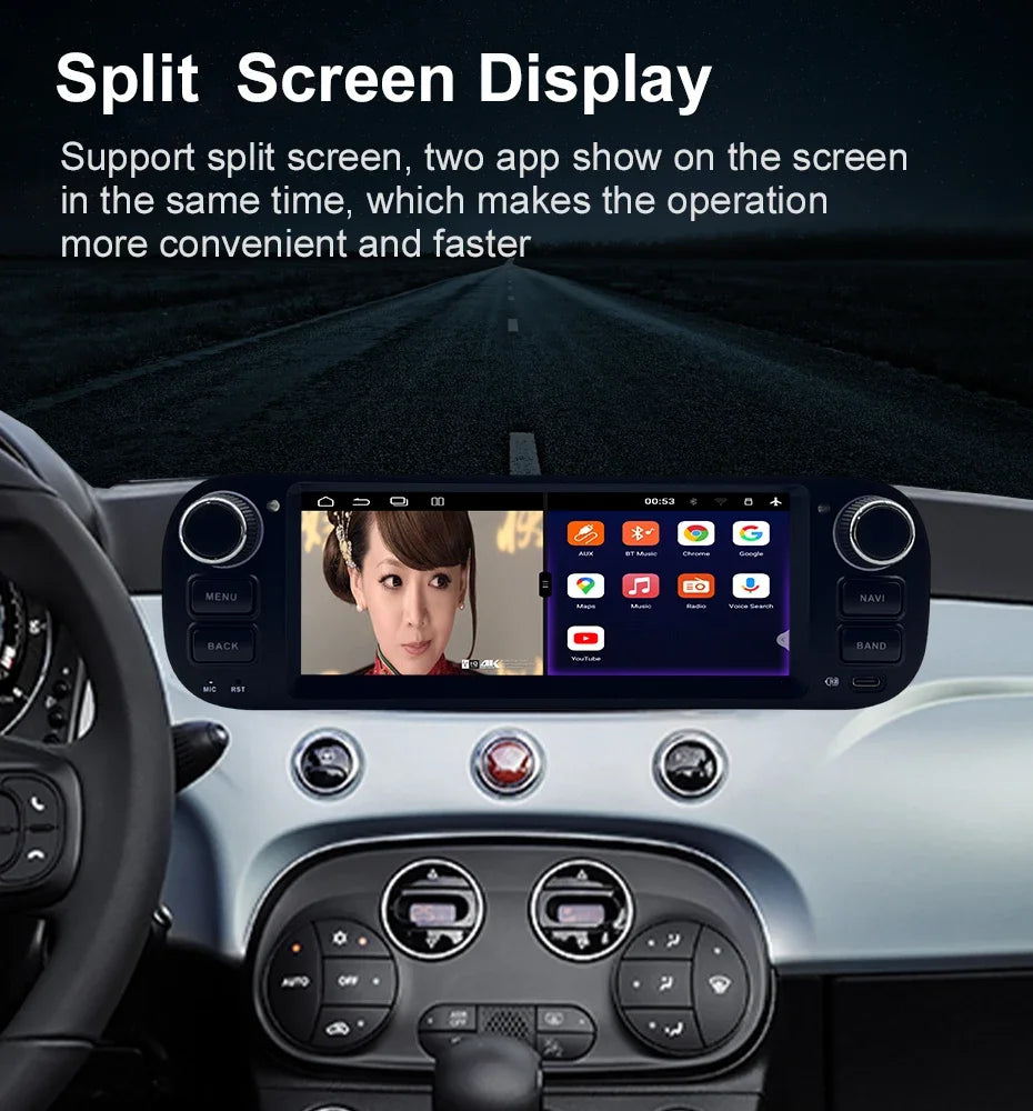 For Fiat Panda 2013-2020  Auto Multimedia Player  6.86" Touch Screen Steering Wheel Control Car GPS Navigation  Bluetooth Call