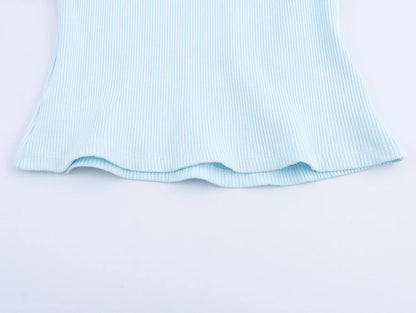 Retro American Diamond Embedded Short Sleeve Knitted T-shirt Women's Sweet Anti-aging Top Jewelry Collar Turn-down Collar