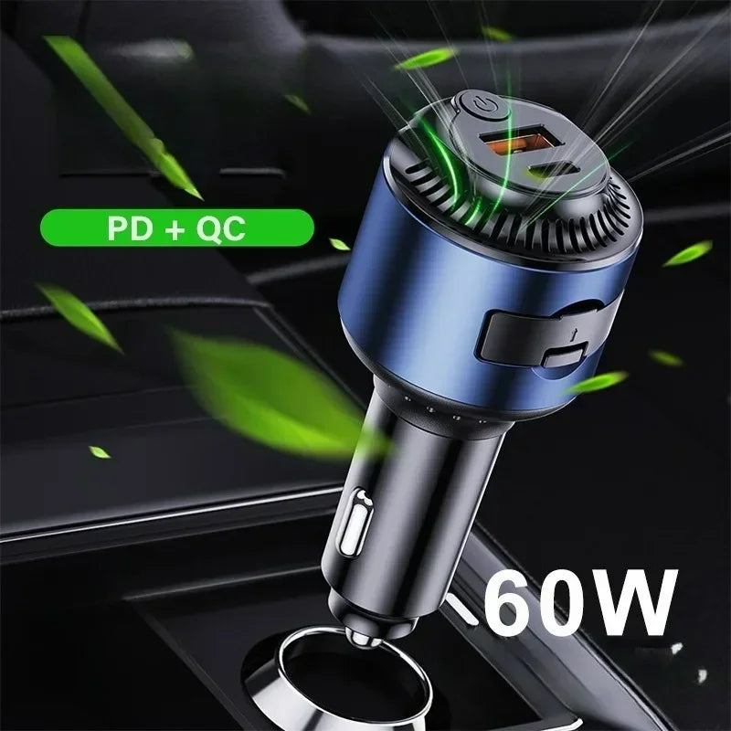 Car FM Receiver for Car Bluetooth Audio Receiver Car Hands-free Music Receiver Display Bluetooth 5.3 FM Transmitter