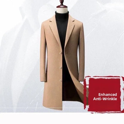 Autumn Winter 2025 New Men's Woolen Coat Double-Faced High-End Mid-Length Men's Outerwear Fashionable Modern Style Windbreaker
