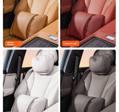 High Quality Universal Car Headrest Cushion Car Seat Neck Pillow High-grade Leather Breathable Lumbar Support Car Pillow