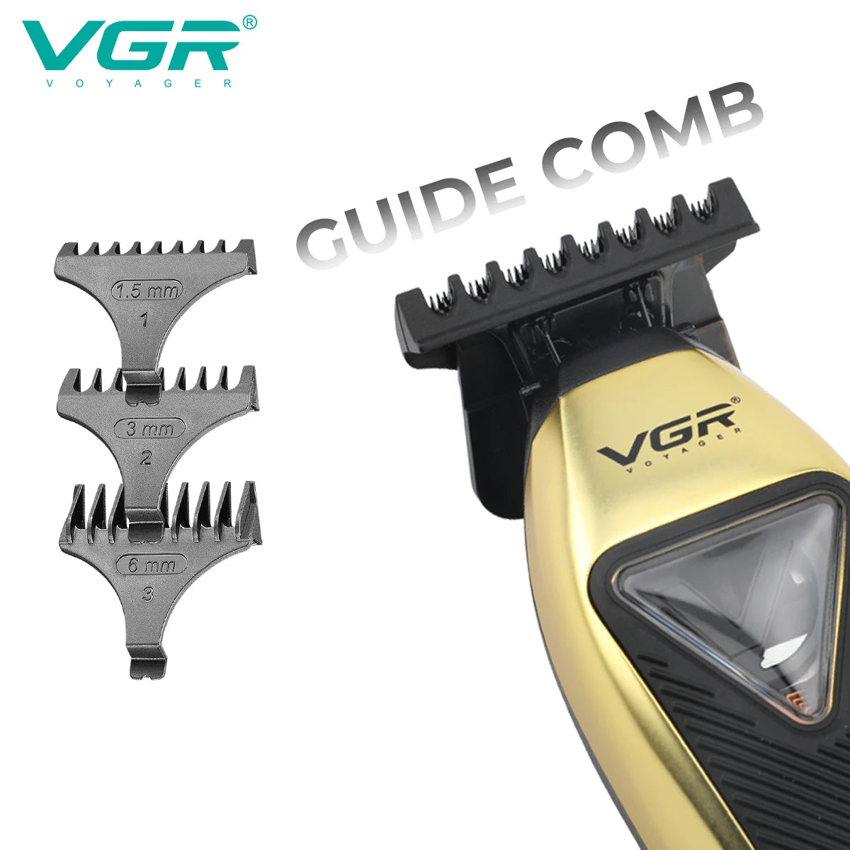 VGR Hair Trimmer Professional Hair Clippers Cordless Haircut Machine Vector Motor DLC Blade Metal Trimmer for Men V-015 V-994