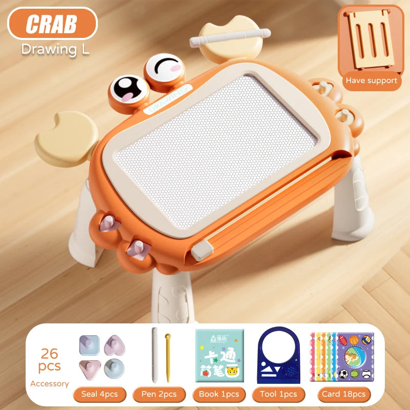 Children Magnetic Drawing Board Kid 4 Color Drawing Pen Seal Painting Tablet Early Education Development Toy For 3 Girl Years