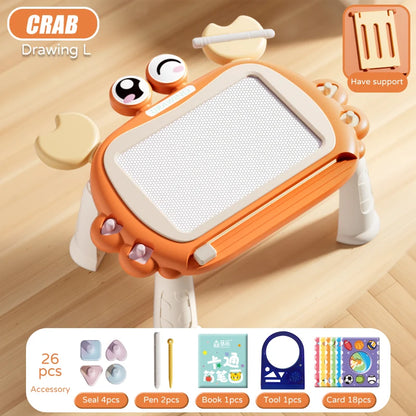 Children Magnetic Drawing Board Kid 4 Color Drawing Pen Seal Painting Tablet Early Education Development Toy For 3 Girl Years