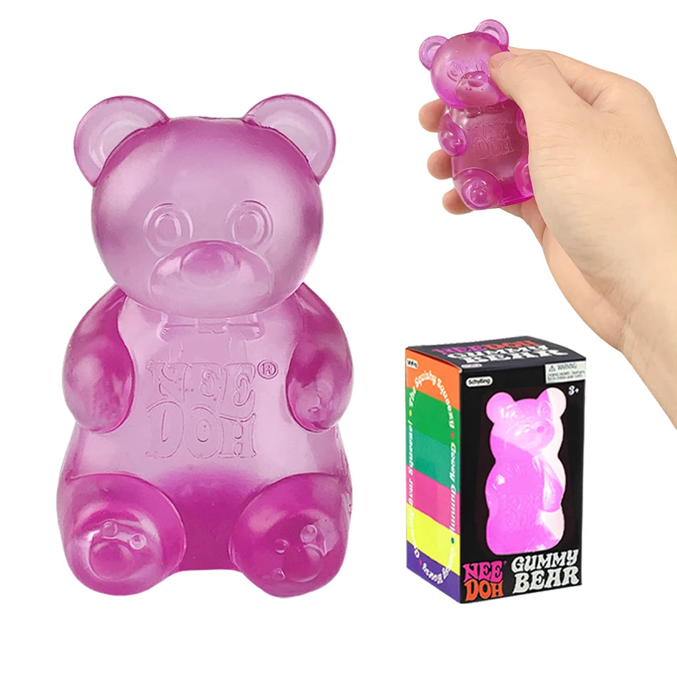 Schylling Needoh Bear Squishy Fidget Toy Stress & Anxiety Relief Helps Improve Focus Perfect For Birthday Gifts & Desk Decor