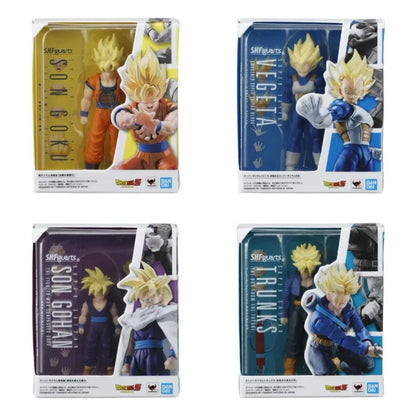 HBandai Genuine Dragon Ball SHF Mini Gashapon 5cm Set Goku/Vegeta/Trunks Anime Figures Desktop  Collectible Toys Boy Gifts