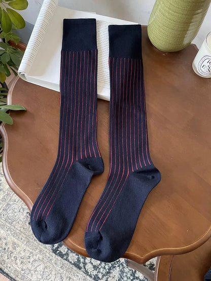 Man's Knee High Socks Calf Socks Cotton Dressing Mature Man Adult Man's Cotton Socks