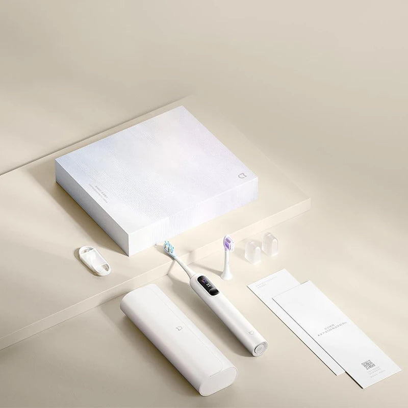 MIJIA Sonic Vibration Electric Toothbrush Pro White Gold Gift Box,Smart 4 Modes,IPX8 Waterproof,LED Screen & Travel Lock