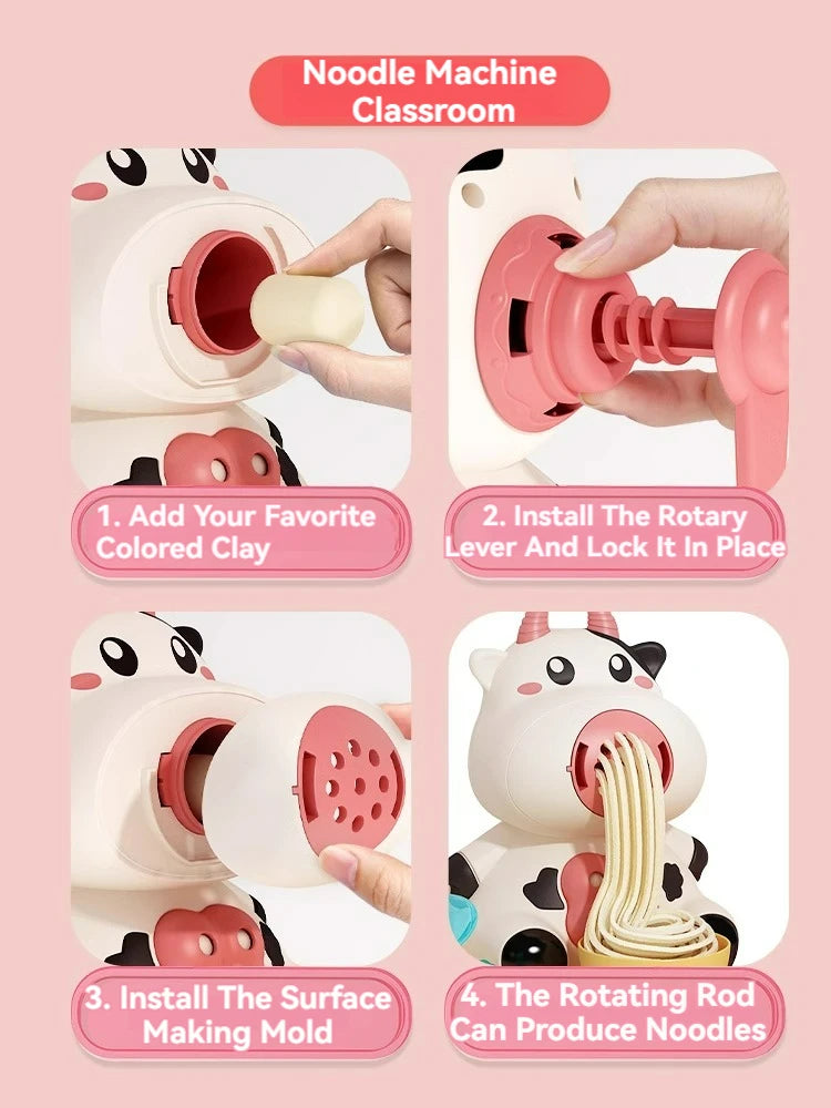 Kids Colored Clay Noodle Machine DIY Play Dough Tools Ice Cream Plasticine Mold Kits Puzzle Toys for Boys Girls Birthday Gift