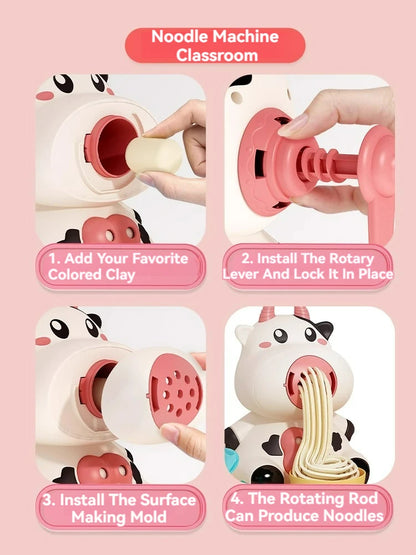 Kids Colored Clay Noodle Machine DIY Play Dough Tools Ice Cream Plasticine Mold Kits Puzzle Toys for Boys Girls Birthday Gift
