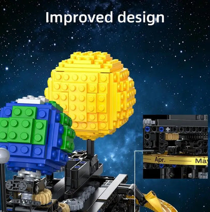 CaDA C71009W Earth Moon Sun Orrery Building Blocks Set/Astronomy Educational Toy/Rotatable Planetary Orbit Model/Kids Birthday