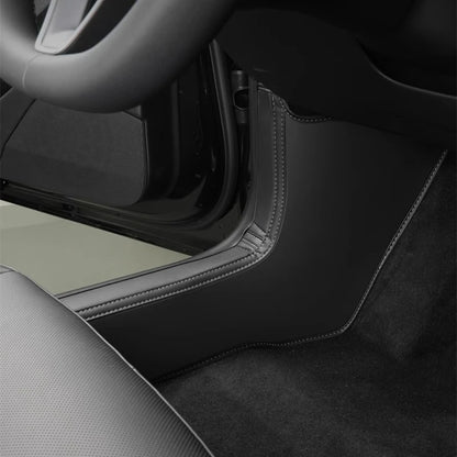Front Rear Door Sill Protection Pads For Tesla Model Y Juniper Leather Threshold Bumper Strip Guards Anti-kick Pad Accessories