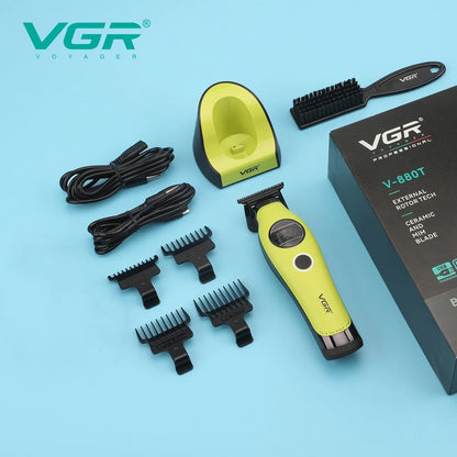 VGR Hair Trimmer Professional Brushless Motor Clipper Hair Cutting Machine Adjustable Charging Base Hair Trimmer for Men V-880
