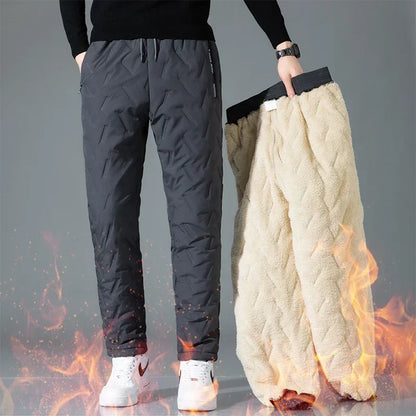 Winter Fleece Pants Men Lambswool Thicken Warm Waterproof Trousers Male Casual Outdoor Thermal Man Joggers Sweatpants Big 6XL7XL