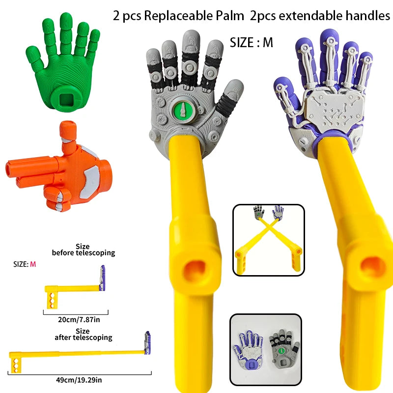 Three Sizes 3D Printed Retractable Hand Toy Telescopic Game Toy Funny Interactive Props Cosplay for Party Favors