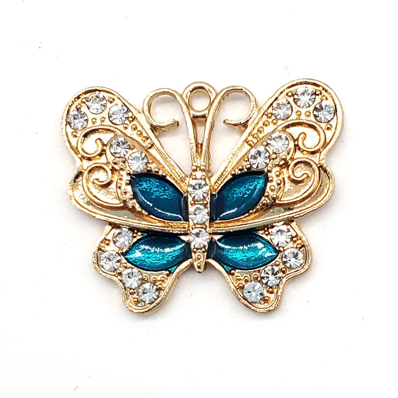 Metal Rhinestone Pearl Chain Butterfuly Crown Shoe Charms for Clogs Sandals Decoration Shoe Buckle for Girls Gift