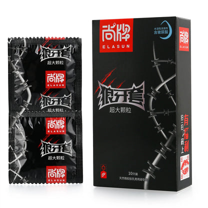 5D Dotted Condoms with mustache Ribbed G Point Latex Ultra Thin Condom Orgasm Contraceptives Stimulate Vaginal adults Sex Toys