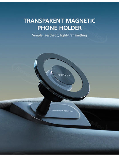 NovaAcc Magnetic Wireless Charging Mount For Tesla Model Y Juniper Model 3 Highland 2024-2026 Left Right Rudder Car Phone Holder