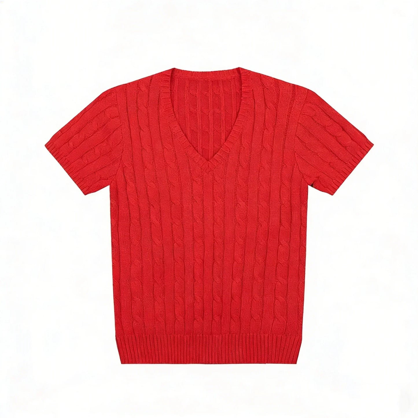 women's t-shirts and polos old money v neck t shirt woman solid color embroidered knitted Women's t shirt Women's polo shirt