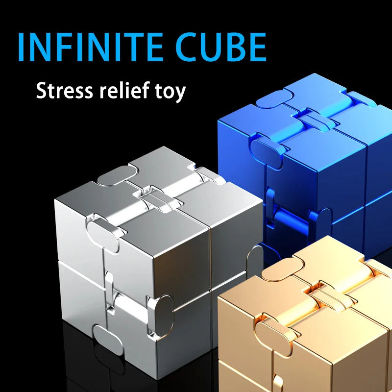 Metal Magic Cube Stress Relief Toy Cube Portable Educational Toys Decompresses Relax Toys for Children Adults Birthday Gift