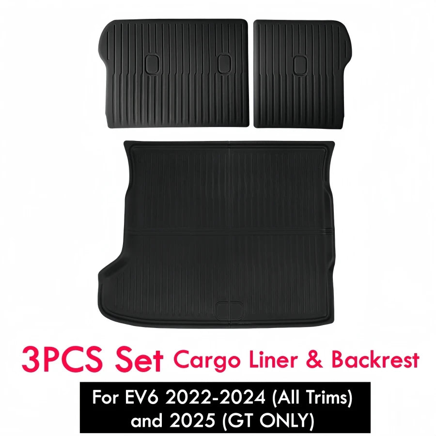 All Weather Trunk Mat For Kia EV6 2022-2024 (All Trims) and 2025 (GT ONLY) XPE Cargo Liner Rear Trunk Mat Odorless Waterproof