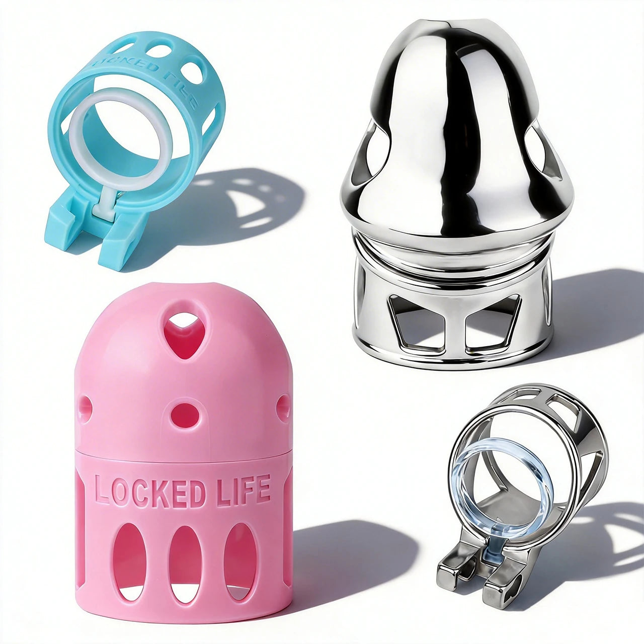 FRRK Male Chastity Cage No Base Ring Bullet Penis Design Lock Elastic Strap Belt Harness 9 Sizes Cock Ring Bondage Adult Sex Toy
