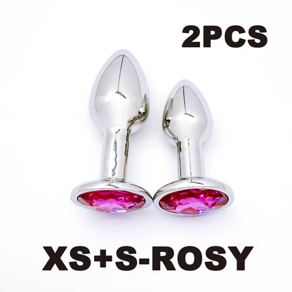 Metal Anal Plug Set 5 Size Butt Plug Sex Toy for Couples Adult Game Masturbator Anus Stimulation Toys for Women And Men