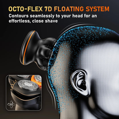 MAXGROOM 7D Head Shavers for Bald Men Wet/Dry Electric Shaver Hair Trimmer USB Rechargeable LED Display Waterproof Beard Trimmer