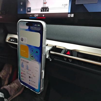 For BMW IX 2026 2025 2024 2023 2022 Car Center Console AC Vents Phone Holder Magnetic Wireless Charger Stand Trim Accessories